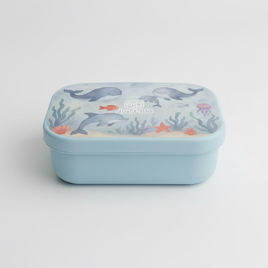 Cadeauset lunchbox en drinkfles kleuter, motief zeedieren, veilig en lekvrij – Ju et Chló